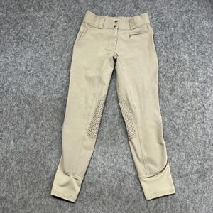 Dover Saddlery Breeches Womens 30 Beige Knee Patch Equestrian Riding Stretch